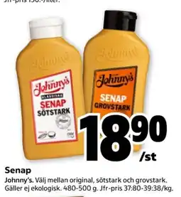 Coop Johnny's senap erbjuda