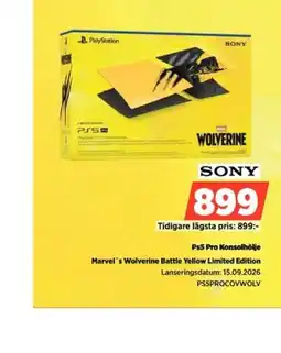 Power Sony Ps5 Pro Konsolhölje Marvel's Wolverine Battle Yellow Limited Edition erbjuda