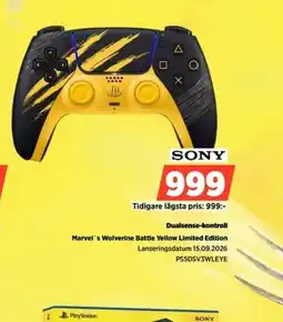 Power Sony dualsense-kontroll marvel´s wolverine battle yellow limited edition erbjuda