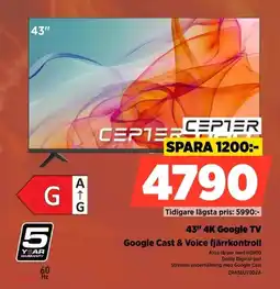 Power Cepter 43" 4K Google TV erbjuda