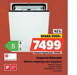 Power Aeg integrerad diskmaskin erbjuda