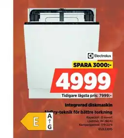 Power Electrolux integrerad diskmaskin erbjuda