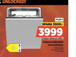 Power Whirlpool integrerad diskmaskin erbjuda