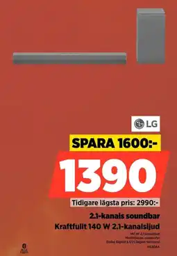 Power LG 2.1-kanals soundbar erbjuda