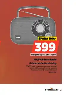 Power Senz am/fm bärbar radio erbjuda