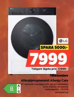 Power LG Torktumlare Allergiprogrammet Allergy Care erbjuda