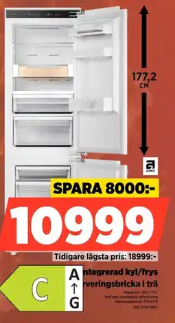 Power Askö integrerad kyl/frys serveringsbricka i trä erbjuda