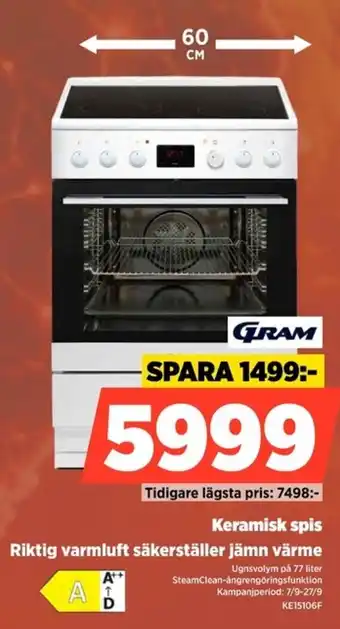 Power Gram keramisk spis erbjuda