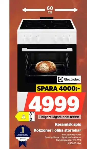 Power Electrolux keramisk spis erbjuda