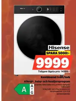 Power Hisense kombinerad tvätt/tork erbjuda
