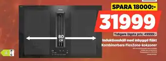 Power Miele induktionshäll med inbyggd fläkt kombinerbara flexzone-kokzoner erbjuda