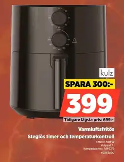 Power kulz varmluftsfrītos erbjuda