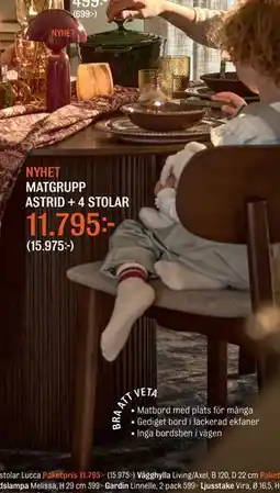 Mio MATGRUPP ASTRID + 4 STOLAR erbjuda