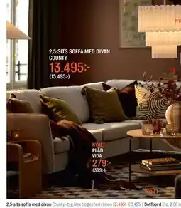 Mio 2,5-SITS SOFFA MED DIVAN COUNTY erbjuda
