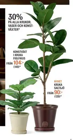 Mio ALLA KRUKOR, VASER OCH KONSTVÄXTER erbjuda