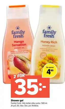 Coop Extra Family Fresh shower gel erbjuda