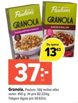 Coop Extra Pauluns granola erbjuda