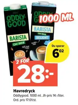 Coop Extra Oddlygood havredryck erbjuda
