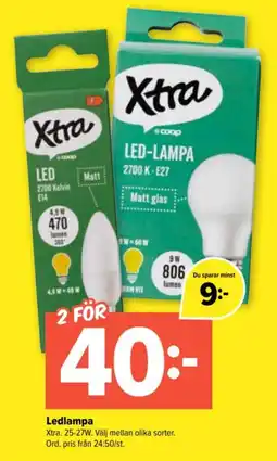 Coop Extra Xtra ledlampa erbjuda