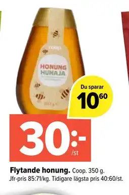 Coop Extra Flytande honung erbjuda