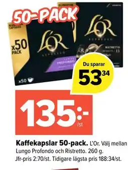 Coop Extra Kaffekapslar 50-pack erbjuda