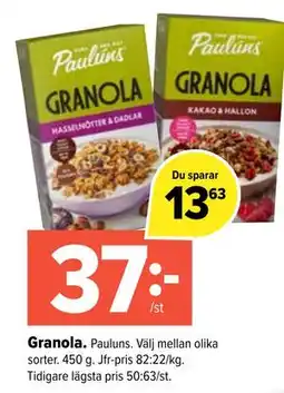 Coop Extra Granola erbjuda