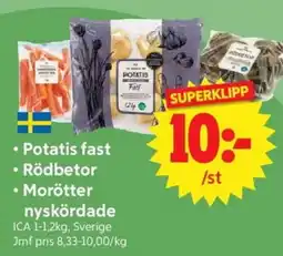 Nya Pulsen ICA potatis fast rödbetor morötter erbjuda