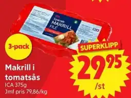 Nya Pulsen Ica makrill i tomatsås erbjuda