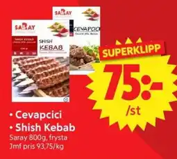 Nya Pulsen Saray cevapcici shish kebab erbjuda