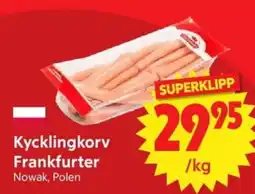 Nya Pulsen Nowak Kycklingkorv Frankfurter erbjuda
