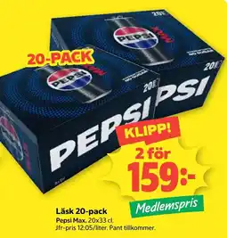 Coop Nära Pepsi Max erbjuda