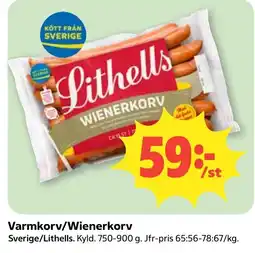 Coop Nära Lithells varmkorv/wienerkorv erbjuda