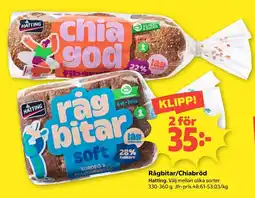 Coop Nära Hatting Rågbitar/Chia bröd erbjuda