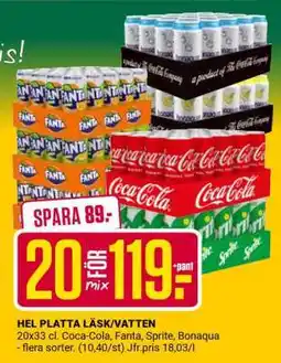 ÖoB Hel platta läsk/vatten erbjuda