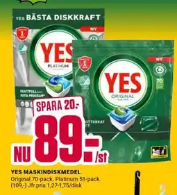 ÖoB YES maskindiskmedel erbjuda