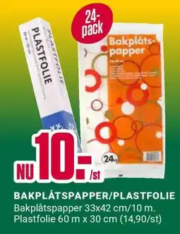 ÖoB Bakplåtspapper, Plastfolie erbjuda