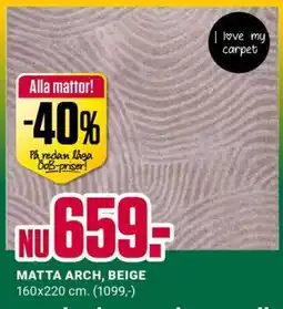ÖoB MATTA ARCH, BEIGE erbjuda