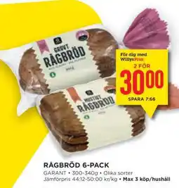 Willys Rågbröd 6-pack erbjuda