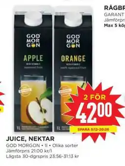 Willys God Morgon Juice/Nektar erbjuda