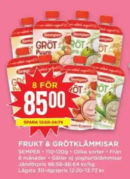 Willys Frukt & Grötklämmisar erbjuda