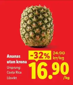 Lidl Ananas utan krona erbjuda