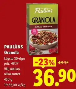 Lidl Pauluns Granola erbjuda