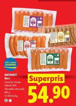 Lidl MATRIKET Korv erbjuda