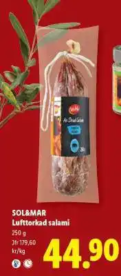 Lidl Sol&Mar Lufttorkad salami erbjuda