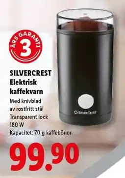 Lidl SILVERCREST Elektrisk kaffekvarn erbjuda