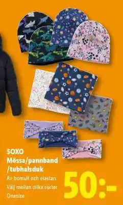 Lidl SOXO Mössa/pannband/tubhalsduk erbjuda