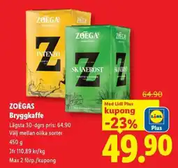 Lidl Zoégas bryggkaffe erbjuda