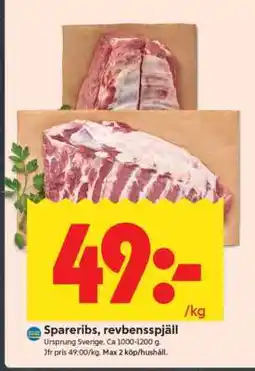 ICA Supermarket Spareribs, revbensspjäll erbjuda
