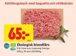 ICA Supermarket Ekologisk blandfärs erbjuda