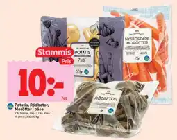 ICA Supermarket Potatis, Rödbetor, Morötter i påse erbjuda
